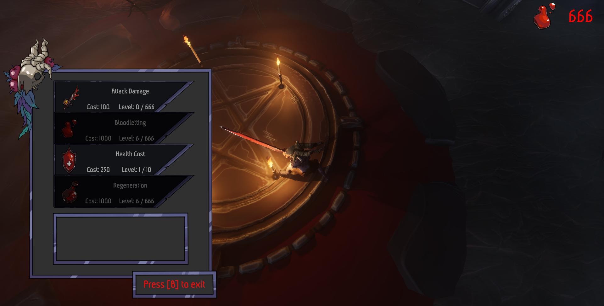 The upgrade menu in the final build