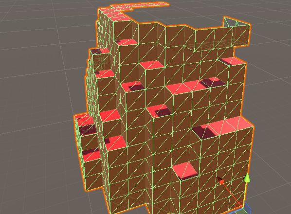 A single chunk with its mesh highlighted
